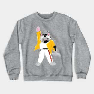 Freddie Meowcury Freddie Mercury as a Cat Crewneck Sweatshirt